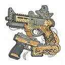 Gun m16 tattoo design idea