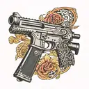 Gun m16 tattoo design idea