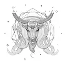 Capricorn constellation with Slavic folklore-inspired patterns tattoo design idea