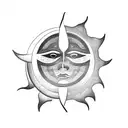 Sun and Moon tattoo design idea