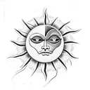 Sun and Moon tattoo design idea