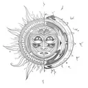 Sun and Moon tattoo design idea