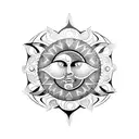 Sun and Moon tattoo design idea