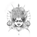 Show me tattoo ideas for Hindu goddess Lakshmi, saraswathi, Durga and Parvathi  tattoo design idea