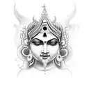 Show me tattoo ideas for Hindu goddess Lakshmi, saraswathi, Durga and Parvathi  tattoo design idea