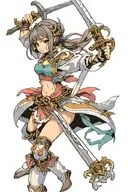 anime girl holding sword tattoo design idea