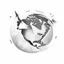 raven on top of the globe tattoo design idea