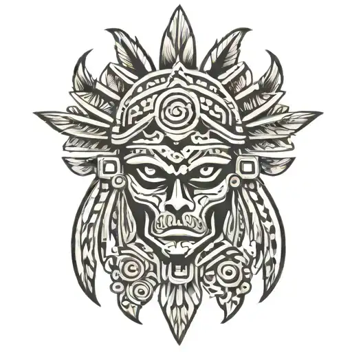 aztec leg tattoo tattoo design idea