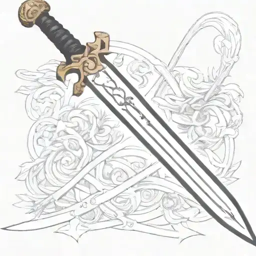long sword tattoo design idea