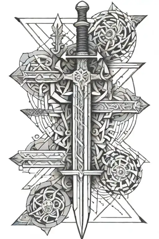 long sword tattoo design idea