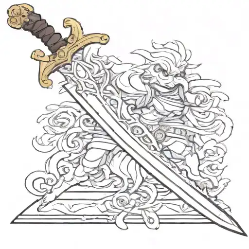 long sword tattoo design idea