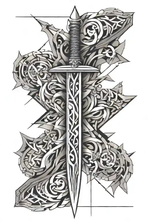 long sword tattoo design idea