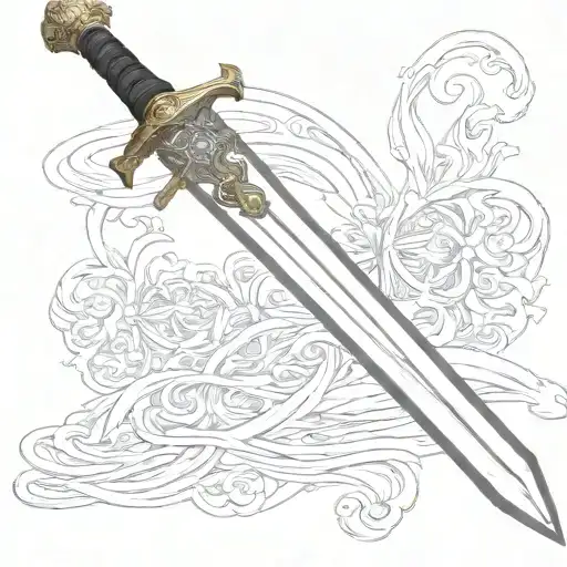 long sword tattoo design idea