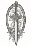 sword fire tattoo design idea