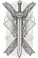 long sword tattoo design idea