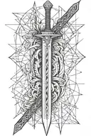 long sword tattoo design idea