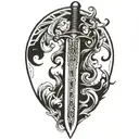 sword fire tattoo design idea