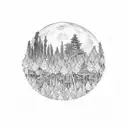A moonlit forest with a hidden diamond, representing the entrepreneur's ability to find hidden opportunities and turn them into treasures tattoo design idea
