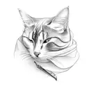 cat outline  tattoo design idea