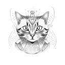 cat outline  tattoo design idea