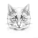 cat outline  tattoo design idea
