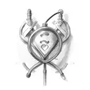 Sketch-style stethoscope intertwined with a heart tattoo design idea