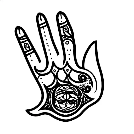 hamsa hand evil eye tree of life tattoo design idea