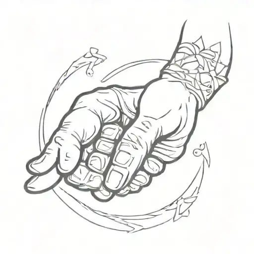 God's hand and hardwork  tattoo design idea