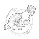 God and hardwork  tattoo design idea