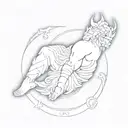 God and hardwork  tattoo design idea