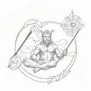 God and hardwork  tattoo design idea