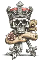 three nail cross with crown tattoo design idea