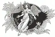 the eighth winged angel seraphim tattoo design idea