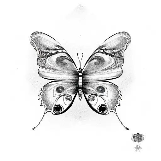 butterfly tribal tattoo design idea