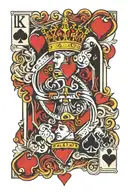 King of hearts playing card tattoo design idea