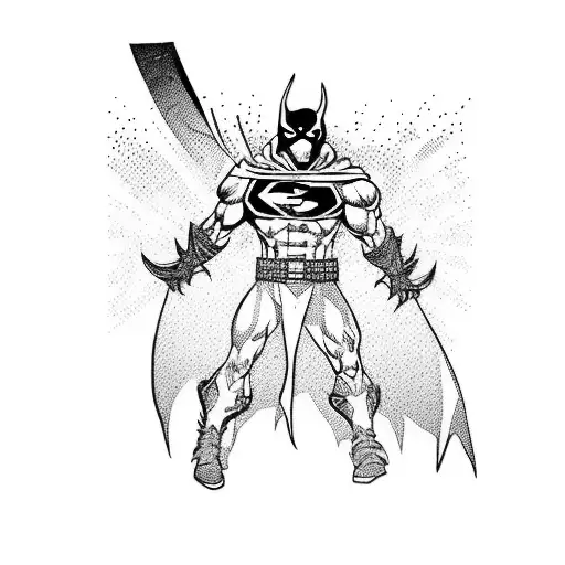 spawn comic hero with red and black colors tattoo design idea