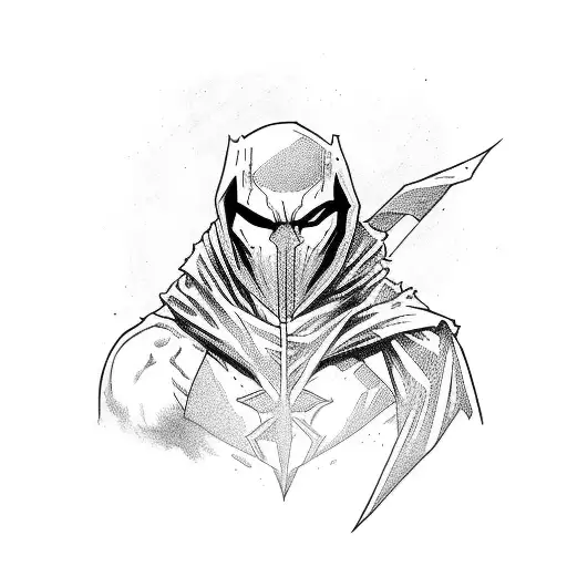 spawn comic hero with red and black colors tattoo design idea
