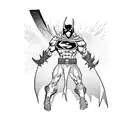 spawn comic hero with red and black colors tattoo design idea