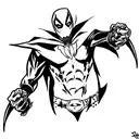spawn comic hero with red and black colors tattoo design idea