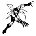 spawn comic hero with red and black colors tattoo design idea