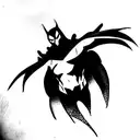 spawn comic hero with red and black colors tattoo design idea