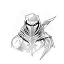 spawn comic hero with red and black colors tattoo design idea