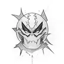 spawn comic hero with red and black colors tattoo design idea