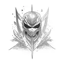 spawn comic hero with red and black colors tattoo design idea