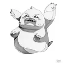 Snorlax and Gorillaz fusion tattoo design idea