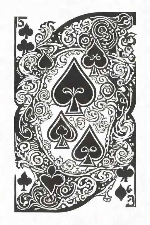 4 and 5 of spades black overlapping tattoo design idea