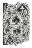 4 and 5 of spades black overlapping tattoo design idea