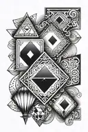 4 and 5 of diamonds overlaping tattoo design idea
