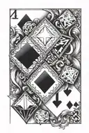 4 and 5 of diamonds overlaping tattoo design idea