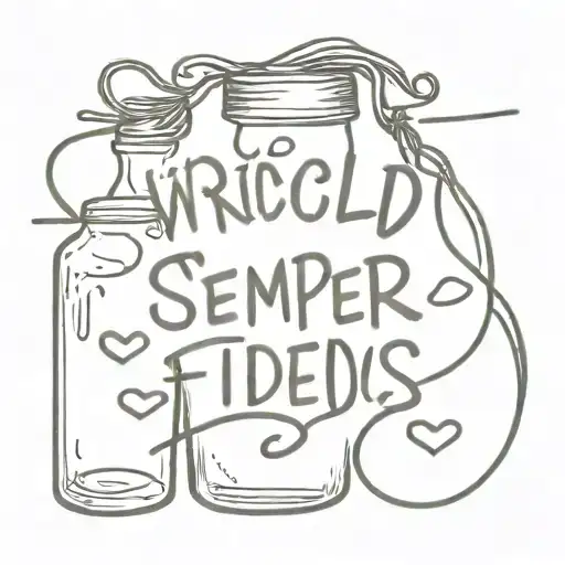 juice wrld inspired and prorsum semper fideos phrase surrounded tattoo design idea